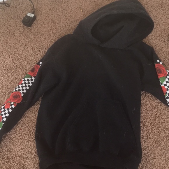 black rose checkered hoodie